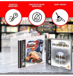 Evoretro - Pack 25 boîtes de protection en PET pour jeux PS1/Single CD/Dreamcast (Jewel Case) Games