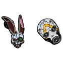 Borderlands - Pack 2 pin's Bunny & Psycho Mask