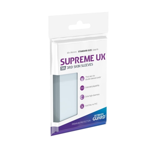 Ultimate Guard - 50 pochettes Supreme UX 3rd Skin Sleeves taille standard Transparent