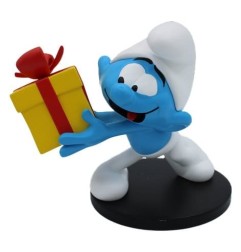 Les Schtroumpfs - Statue Schtroumpf Farceur avec Cadeau 10 cm