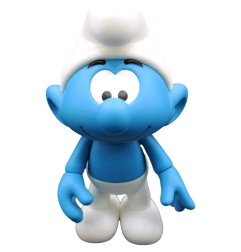Les Schtroumpfs - Figurine Schtroumpf Blanc et Bleu Flocked 19 cm