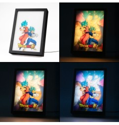 Dragon Ball Super - Impression LED Dragon Ball Super encadrée