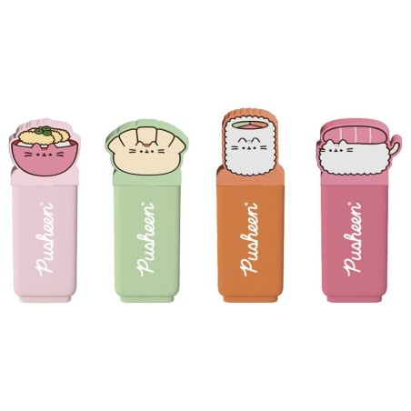 Pusheen - Set de 4 Surligneurs Pusheen avec Topper Sushi Roll