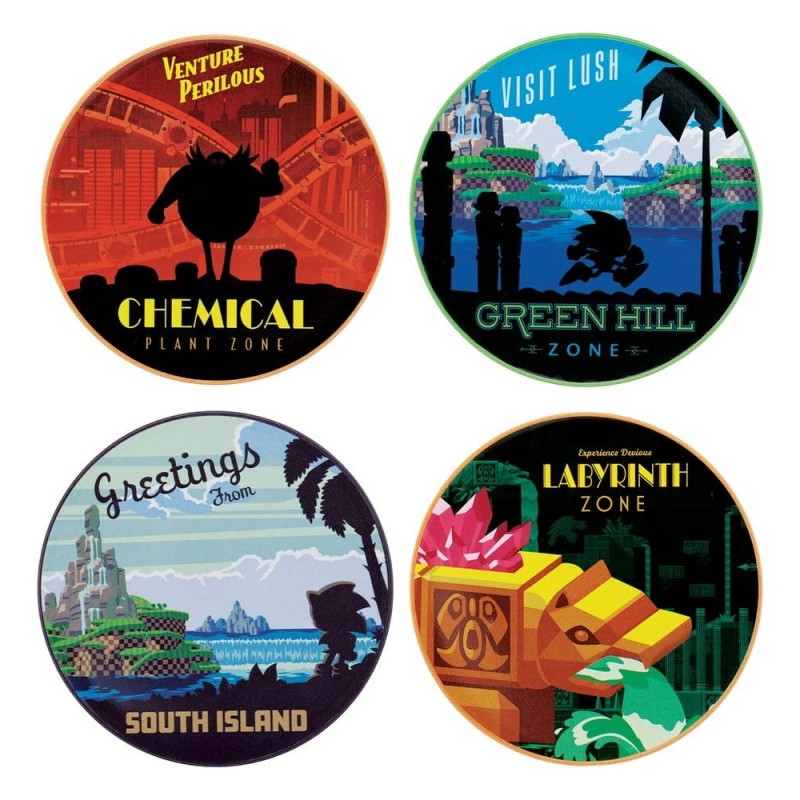 Sonic The Hedgehog - Pack 4 sous-verres Sonic The Hedgehog