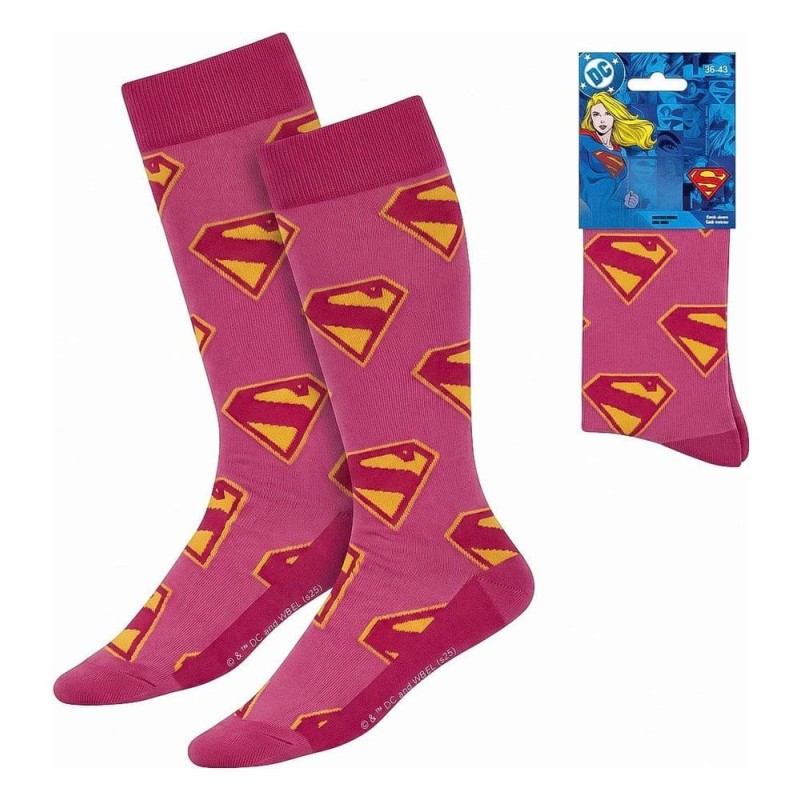 DC Comics - Paire de chaussettes Superman Supergirl 36-43