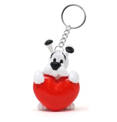 Astérix - Porte-clés Idéfix Cœur Rouge