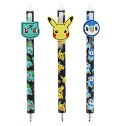 Pokémon - Lot de 3 Stylos à bille effaçables à encre gel Pokémon
