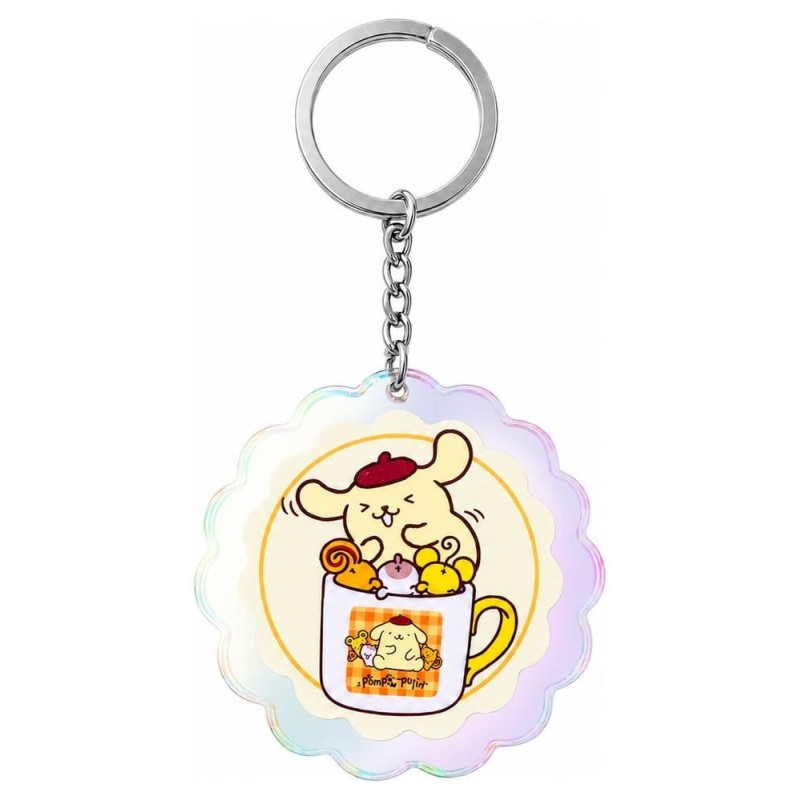 Sanrio - Porte-clés en acrylique Pompompurin 30th Anniversary Squishy Cute Purin 01