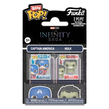 Marvel IS - Pack 2 figurines Bitty POP! Cap & Hulk 2 cm
