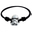Star Wars - Bracelet cuir avec pendentif plaqué argent Stormtrooper noir