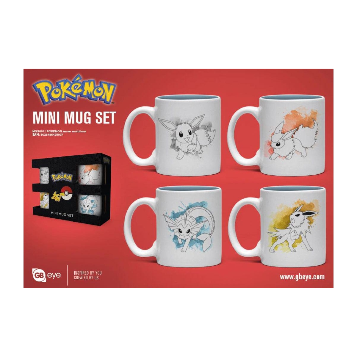 Pokémon - Pack 4 tasses Espresso Eevee Evolutions - Figurine-Discount