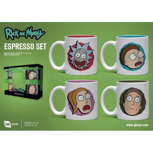 Rick et Morty - Pack 4 tasses Espresso Characters