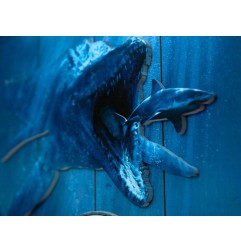 Jurassic Park - Jurassic World tableau en bois WoodArts 3D Mossasaurus 30 x 40 cm