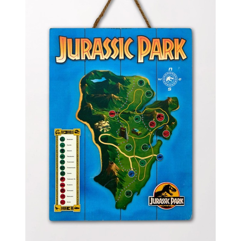 Jurassic Park - Tableau en bois WoodArts 3D Isla Nublar 30 x 40 cm