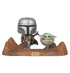 Star Wars - The Mandalorian pack 2 POP Moment! Vinyl figurines Mandalorian & Child 9 cm