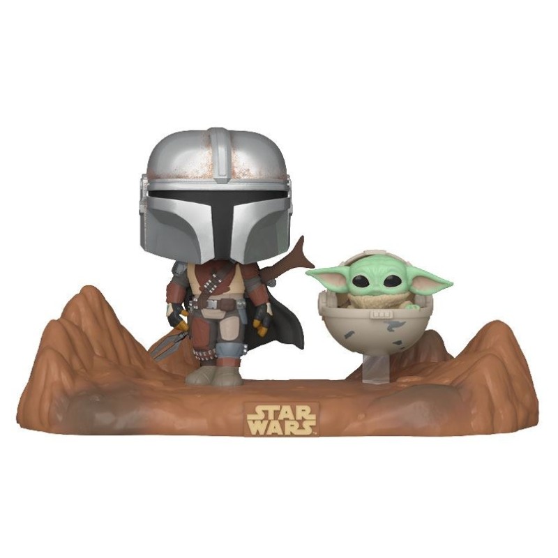 Star Wars - The Mandalorian pack 2 POP Moment! Vinyl figurines Mandalorian & Child 9 cm