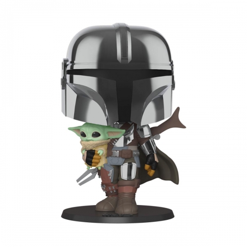 Star Wars The Mandalorian - Figurine POP! Super Sized The Mandalorian holding The Child 25 cm