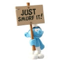 Les Schtroumpfs - Statuette Collector Collection Schtroumpf avec pancarte Just Smurf It! 18 cm