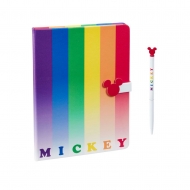 Disney - Cahier A5 avec stylo Mickey Rainbow