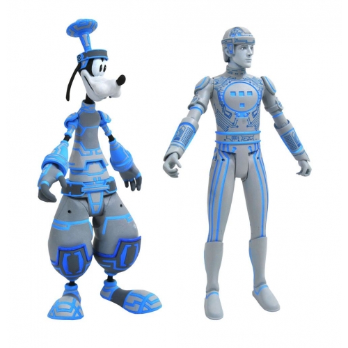 Kingdom Hearts - Pack 2 Select figurines Goofy & Tron 18 cm