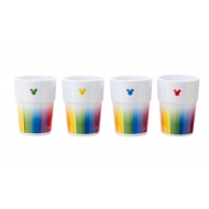 Disney - Pack 4 verres Tumbler Mickey Rainbow