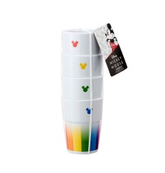 Disney - Pack 4 verres Tumbler Mickey Rainbow