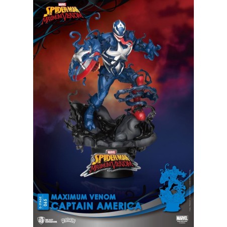 Marvel - Comics diorama PVC D-Stage Maximum Venom Captain America 16 cm