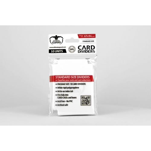 Ultimate Guard - 10 intercalaires pour cartes Card Dividers taille standard Blanc