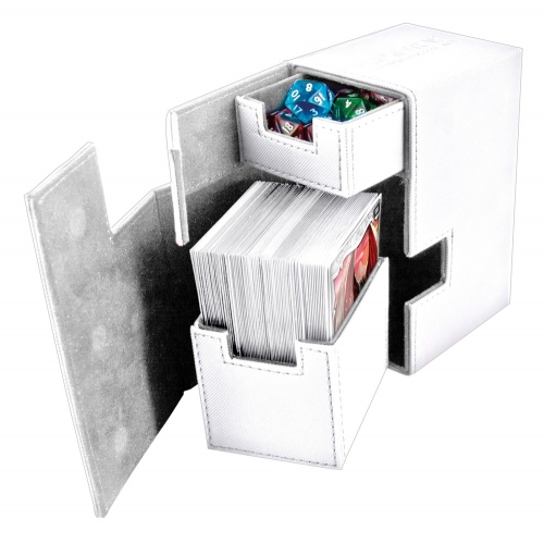 Ultimate Guard - Boîte pour cartes Flip'n'Tray Deck Case 80+ taille standard XenoSkin Blanc