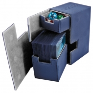 Ultimate Guard - Boîte pour cartes Flip'n'Tray Deck Case 80+ taille standard XenoSkin Bleu