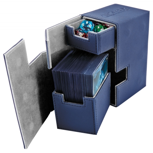 Ultimate Guard - Boîte pour cartes Flip'n'Tray Deck Case 80+ taille standard XenoSkin Bleu