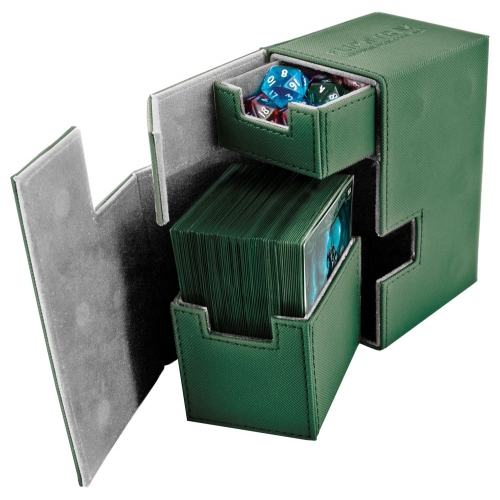 Ultimate Guard - Boîte pour cartes Flip'n'Tray Deck Case 80+ taille standard XenoSkin Vert