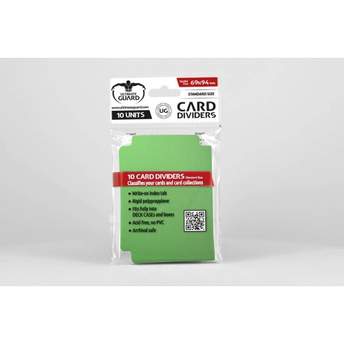 Ultimate Guard - 10 intercalaires pour cartes Card Dividers taille standard Vert