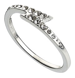 Harry Potter - X Swarovski anneau Éclair taille-UK M (argent sterling)