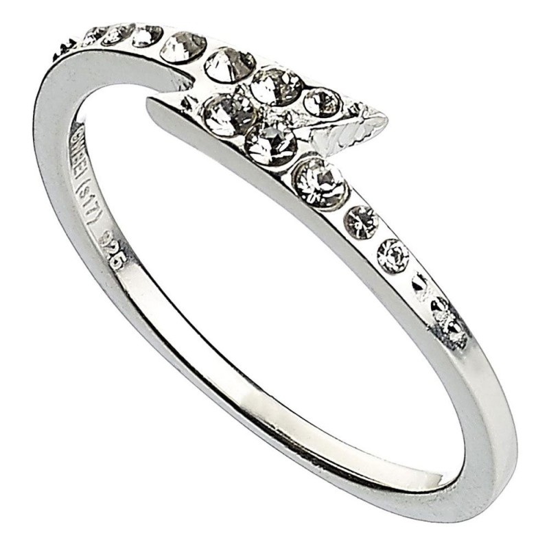Harry Potter - X Swarovski anneau Éclair taille-UK M (argent sterling)