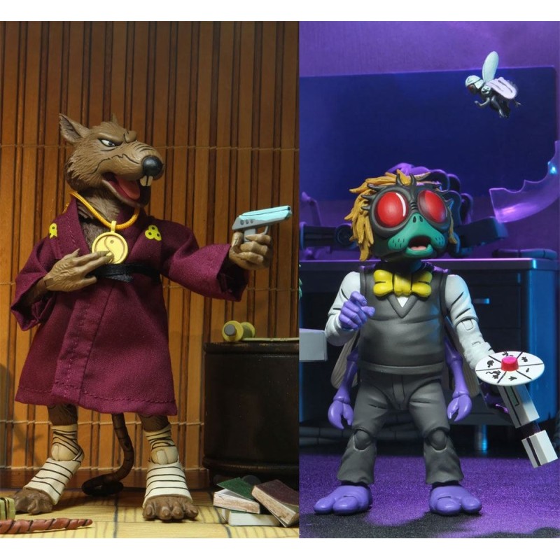 Tortues Ninja - Les Tortues ninja pack 2 figurines Splinter & Baxter 18 cm