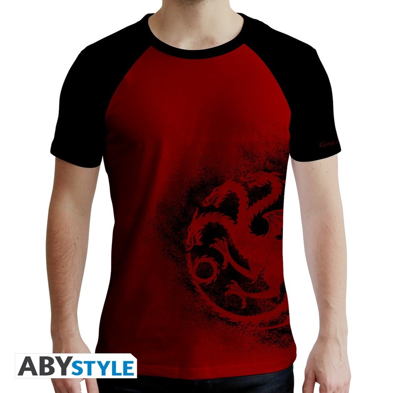 Game Of Thrones - Tshirt Targaryen homme MC rouge & noir - premium