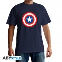 Marvel - T-shirt Logo Captain America bleu