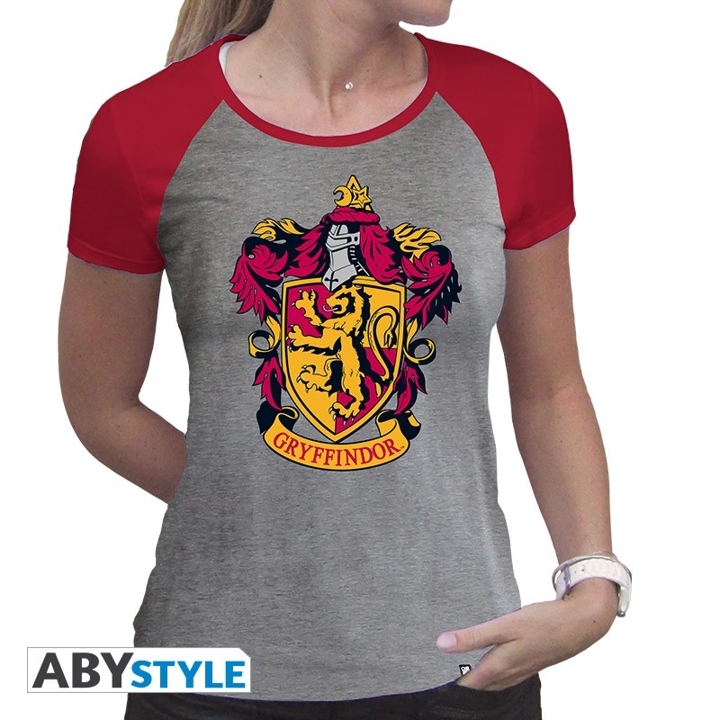 Harry Potter - Tshirt Gryffondor femme MC gris & rouge - premium