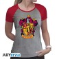 Harry Potter - Tshirt Gryffondor femme MC gris & rouge - premium