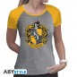 Harry Potter - Tshirt Poufsouffle femme MC gris & jaune - premium