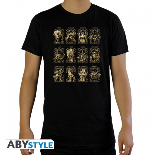 Saint Seiya - T-shirt 12 Armures d'Or noir
