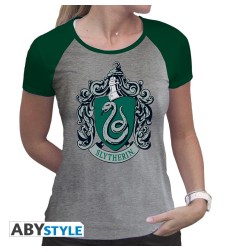 Harry Potter - Tshirt Serpentard femme MC gris & vert - premium