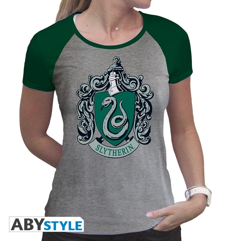 Harry Potter - Tshirt Serpentard femme MC gris & vert - premium