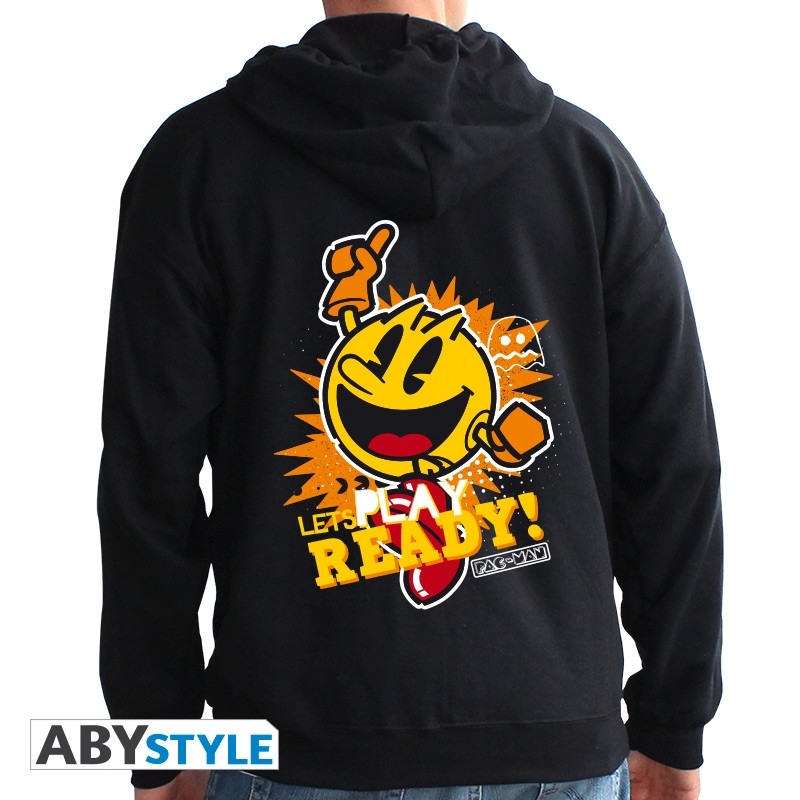 Pac -MAN - Sweat - Let's play homme black * Pac -MAN - Sweat - Let's play homme black *