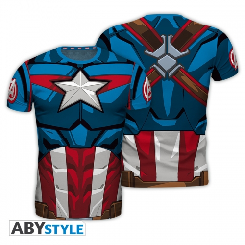 Marvel - T-shirt réplique Captain America homme