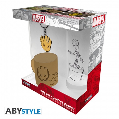 Marvel - Pack Verre 29cl + Keyring + Mini Mug Groot