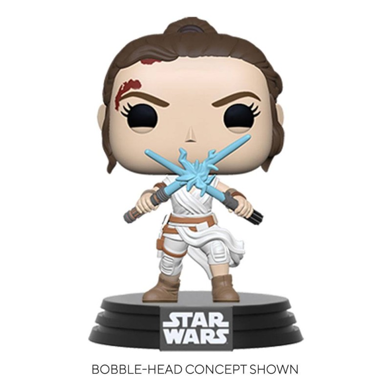 Star Wars - Episode IX POP! Movies Vinyl Figurine Rey w/2 Light Sabers 9 cm
