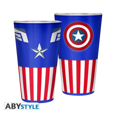 Marvel - Verre XXL - 400 ml - Captain America - boîte x2
