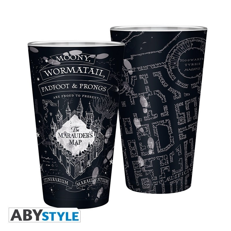 Harry Potter - Verre XXL - 400 ml - Carte du Maraudeur - Mate x2